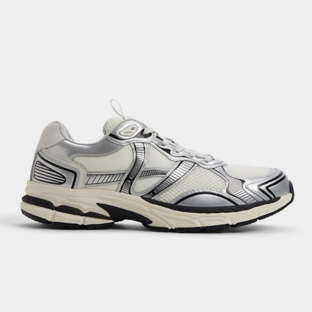Aldo Blade Low Top White and Gray Sneakers